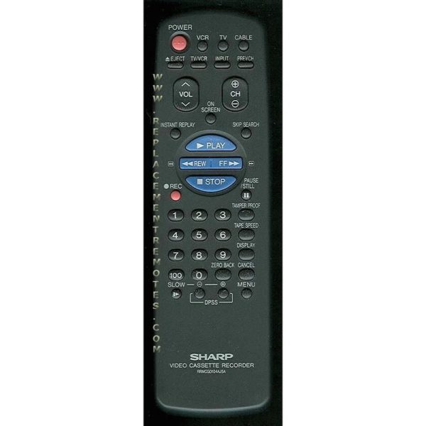 Sharp RRMCG0104AJSA VCR Remote Control