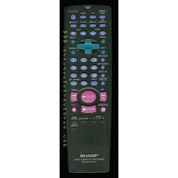 Sharp RRMCG0235AJSA VCR Remote Control