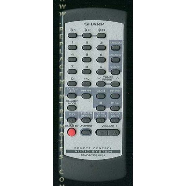 Sharp RRMCG0358AWSA Audio Remote Control