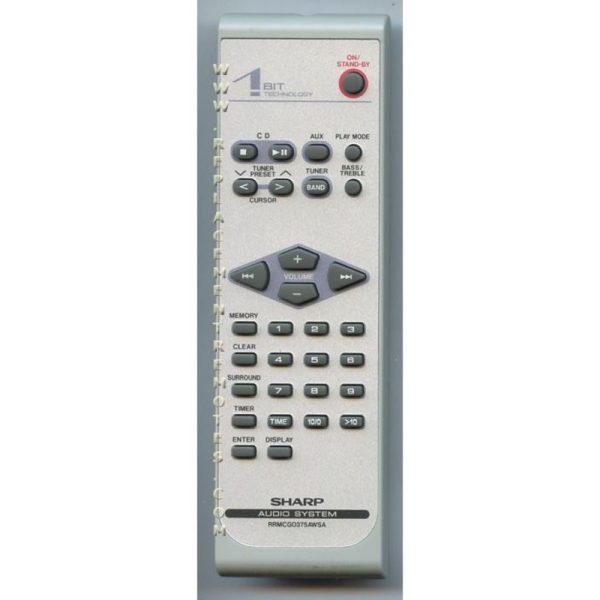 Sharp RRMCG0375AWSA Audio Remote Control