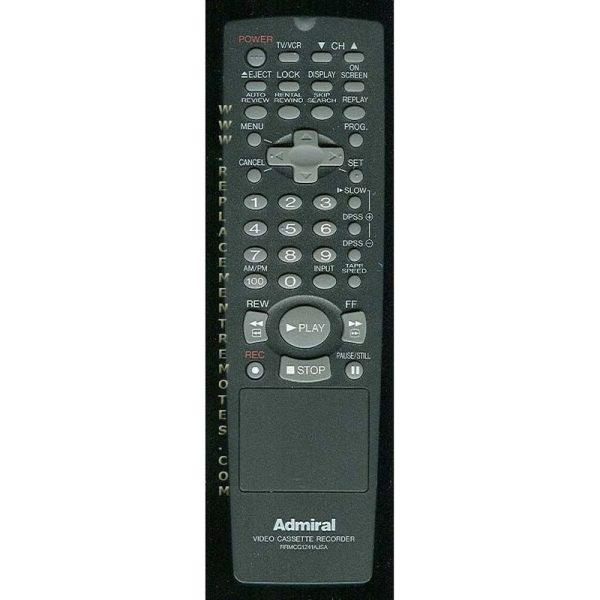 Sharp RRMCG1241AJSA Admiral VCR Remote Control