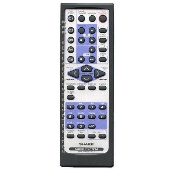 Sharp RRMCGA159AWSA Audio Remote Control