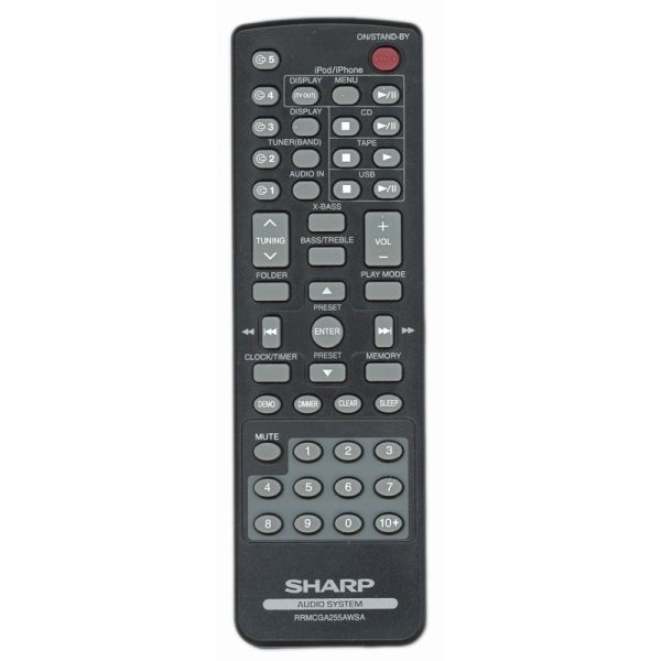 Sharp RRMCGA255AWSA 5 Disc Mini Component System Audio Remote Control – RRMCGA255AWSA
