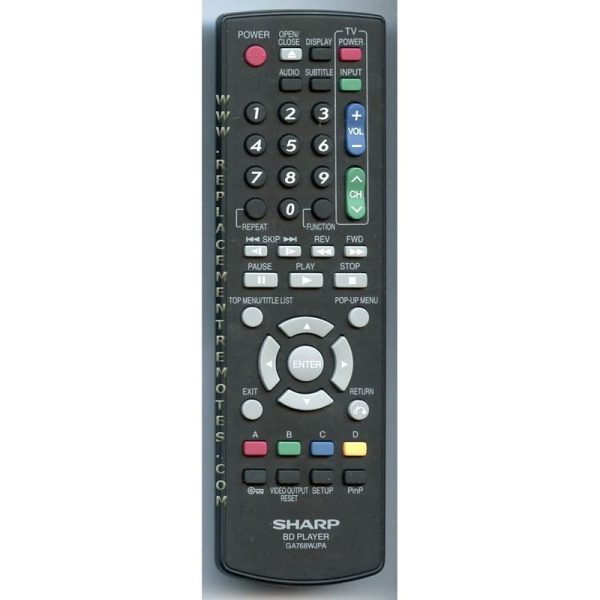 Sharp RRMCGA768WJPA Blu-ray Remote Control