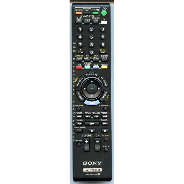Sony RM-ADP034 Receiver Remote Control – RMADP034