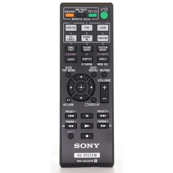 Sony RM-ADU078 Receiver Remote Control – RMADU078