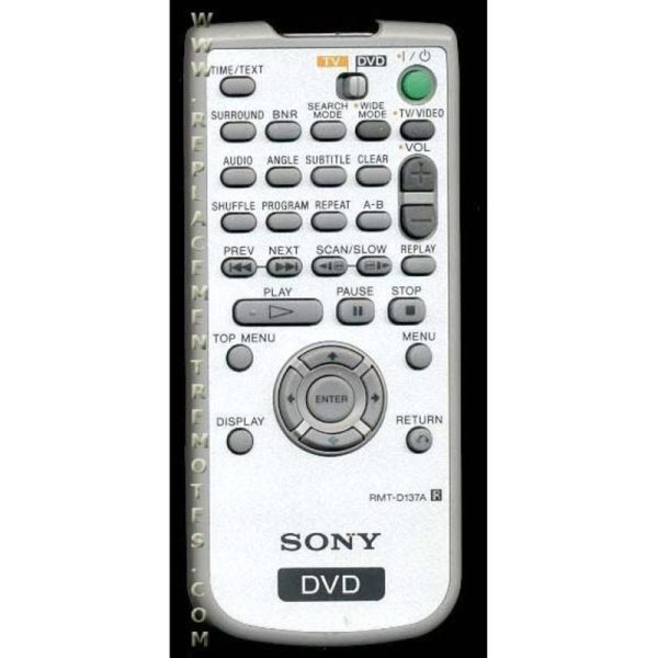 Sony RMT-D137A DVD Remote Control – 147688711 – RMTD137A