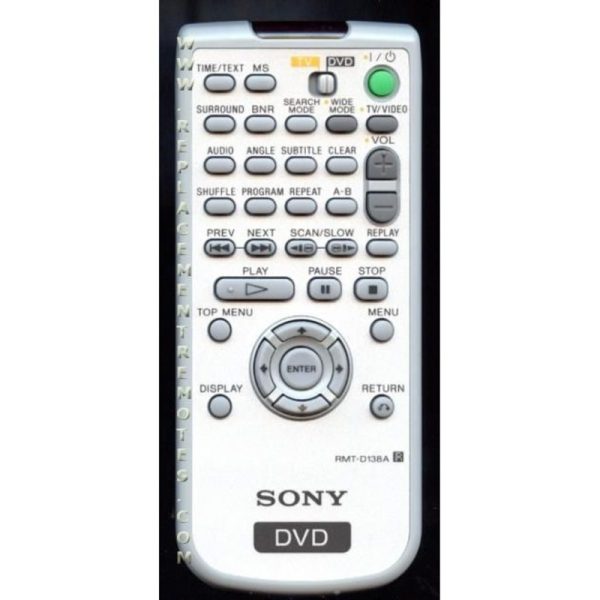 Sony RMT-D138A DVD Remote Control – RMT-D138A – RMTD138A