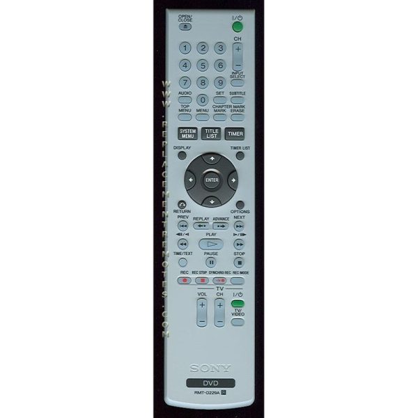 Sony RMT-D229A DVD Remote Control – 147955112 – RMTD229A