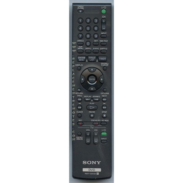 Sony RMT-D243A DVDR Remote Control – 988511140 – RMTD243A
