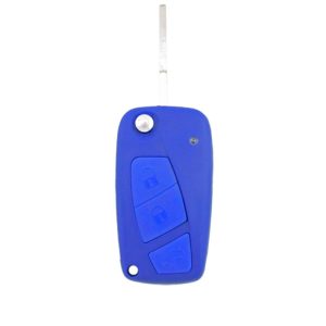 To Suit Fiat 3 Button Flip Key Remote Case/Shell/Blank Punto Bravo Stilo Blue