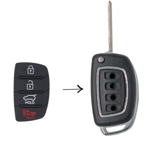 To Suit Hyundai i40 Sante Fe 4 Button Flip Key Replacement Rubber Buttons