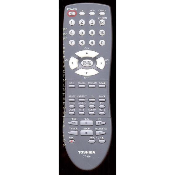 Toshiba CT826 TV/VCR Remote Control