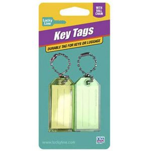 Two ID Key Tags with Ball Chain by Lucky Line