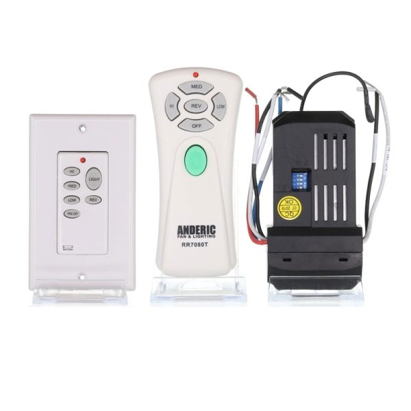 Universal 3-Speed Ceiling Fan kit with Handheld and Wall Control Ceiling Fan Remote Control Kit – UnvwallKit001
