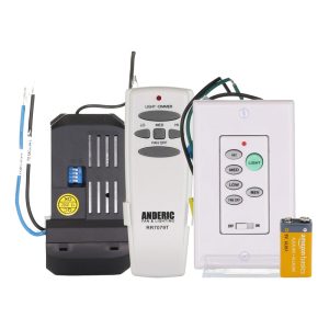 Universal 3-Speed Ceiling Fan Remote Control Kit with Wall Controller and Handheld Remote – UC9051T Wired + UC7067FMRX + RR7079T