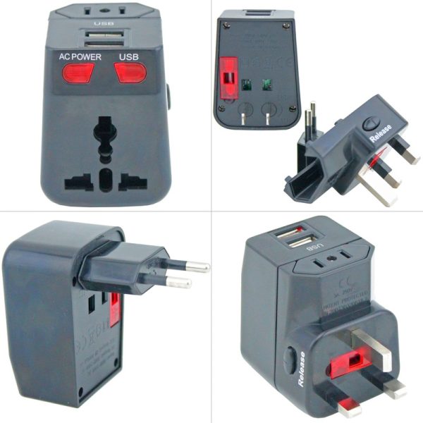 Universal Travel Adapter Black