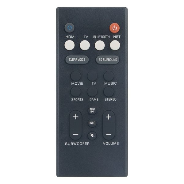VCQ9140 Remote Control Replacement For Yamaha YAS-109 YAS-209 Soundbar