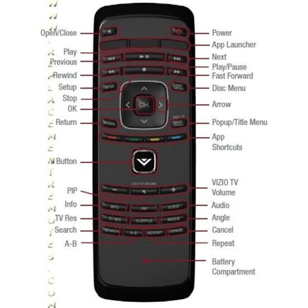 Vizio XRD1BR Blu-ray Remote Control