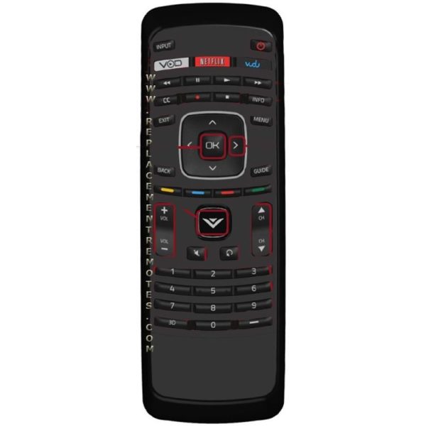 Vizio XRV1D3 TV Remote Control – QWERTY keyboard